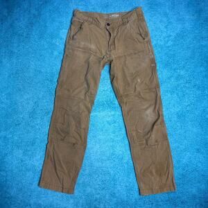 Carhartt Mens 30x30 Tan Double Knee Work Pants Rugged Flex Utility Workwear